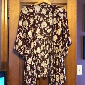 Maroon floral ae wrap